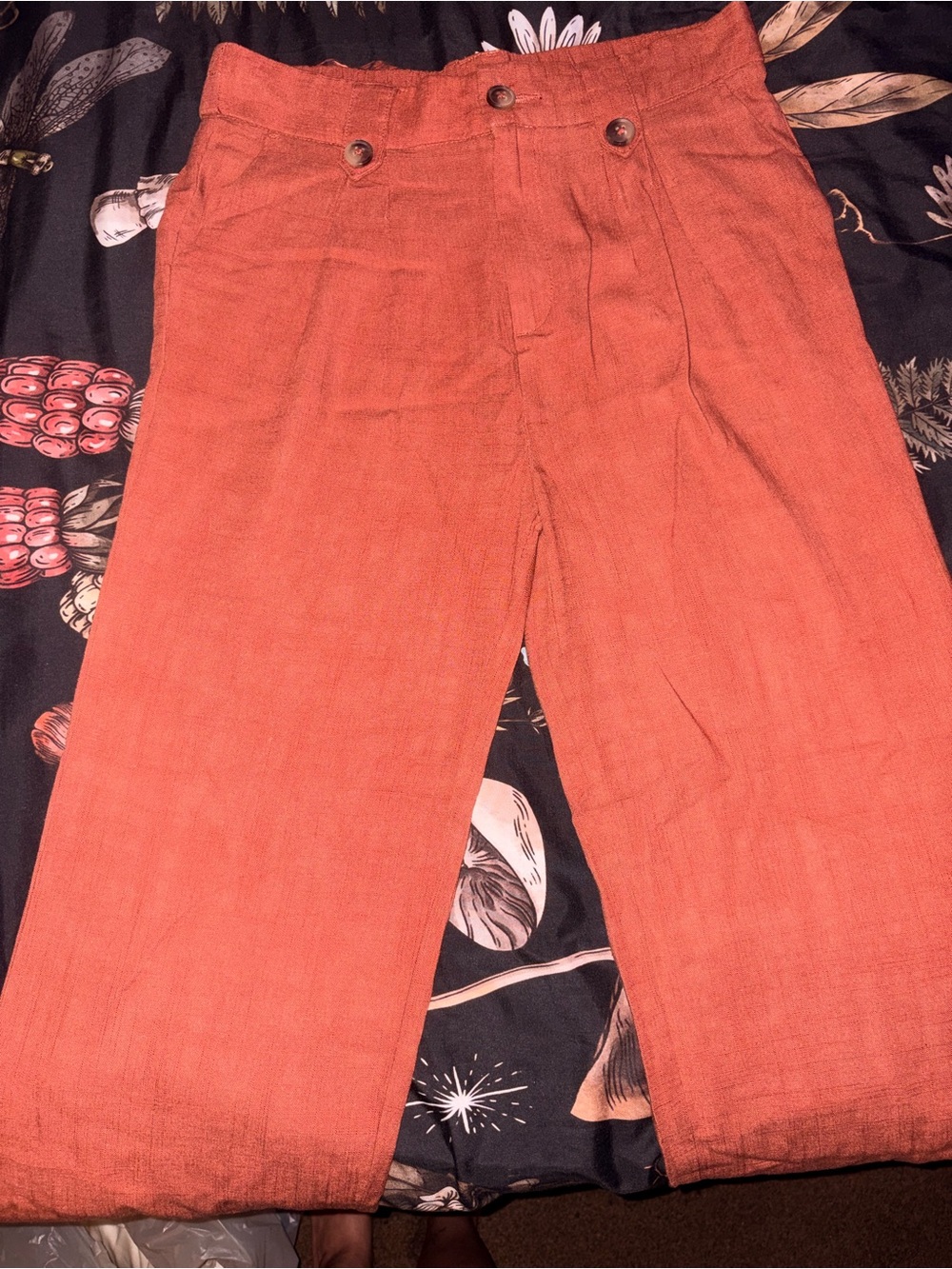 Chic Burnt Orange Linen Pants